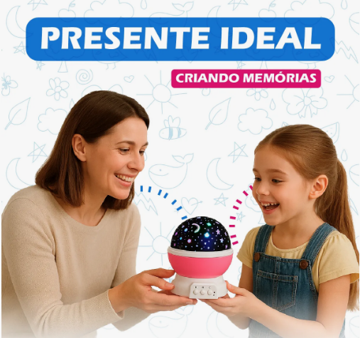 Luminária Projetor Estrela 360º Galaxy Abajur – Crie um Céu Estrelado no Quarto das Crianças