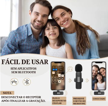Microfone Sem Fio Duplo Profissional Maxnova – (Android/iPhone)