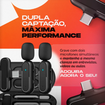 Microfone Sem Fio Duplo Profissional Maxnova – (Android/iPhone)