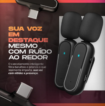 Microfone Sem Fio Duplo Profissional Maxnova – (Android/iPhone)