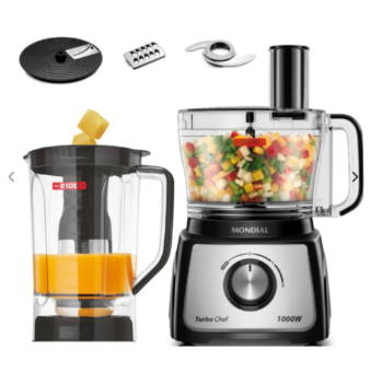 Multiprocessador Turbo Chef 5 em 1 Mondial 1000W – Praticidade e Potência na Sua Cozinha