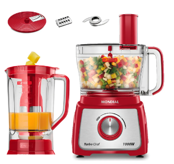 Multiprocessador Turbo Chef 5 em 1 Mondial 1000W – Praticidade e Potência na Sua Cozinha
