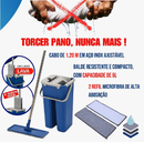 Kit Mop Flat com Balde Lava e Seca , Vassoura 2 em 1 e Rodo Mágico