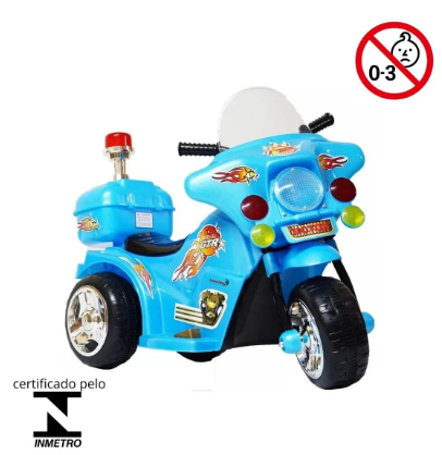 Mini Moto Elétrica Triciclo Infantil Polícia – A Aventura Começa Aqui!