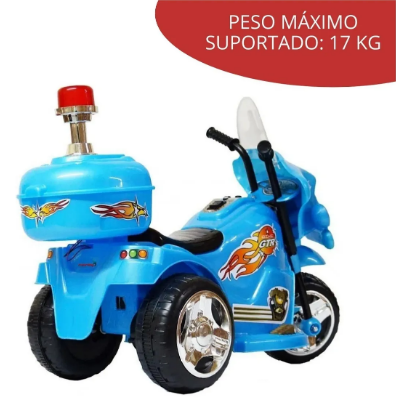 Mini Moto Elétrica Triciclo Infantil Polícia – A Aventura Começa Aqui!