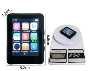 Leitor de MP3 e MP4 Hi-Fi Digital com Tela de 1,77" – Bluetooth, Rádio e Gravação