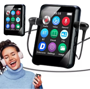 Leitor de MP3 e MP4 Hi-Fi Digital com Tela de 1,77" – Bluetooth, Rádio e Gravação