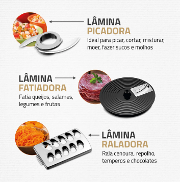 Multiprocessador Turbo Chef 5 em 1 Mondial 1000W – Praticidade e Potência na Sua Cozinha