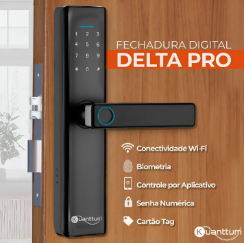 Fechadura Digital Kuanttum Delta Pro – Segurança Inteligente com Estilo e Tecnologia Wi-Fi