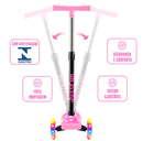 Patinete Infantil 3 Rodas com LED Dobrável