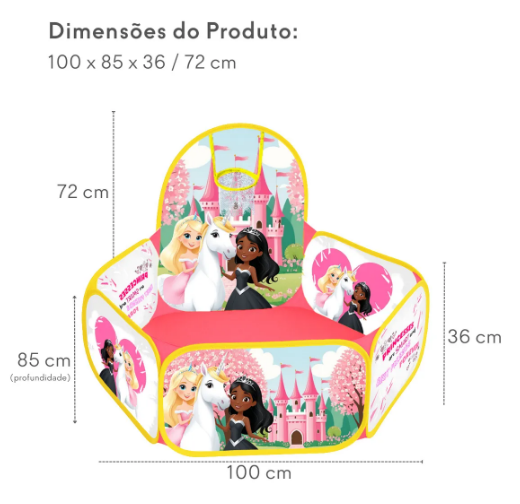 Piscina Infantil com 50 Bolinhas e Cestinha de Basquete