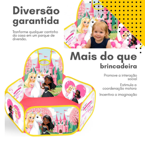 Piscina Infantil com 50 Bolinhas e Cestinha de Basquete