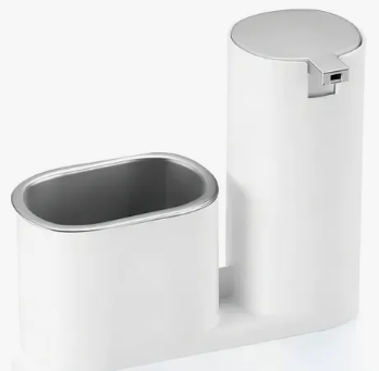 Porta Detergente e Bucha Arthi com Detalhes Cromados