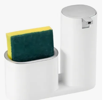 Porta Detergente e Bucha Arthi com Detalhes Cromados