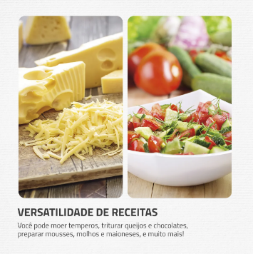 Mini Processador de Alimentos Mondial Turbo Pratic 300W – MP-16-R