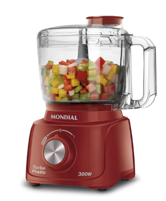 Mini Processador de Alimentos Mondial Turbo Pratic 300W – MP-16-R