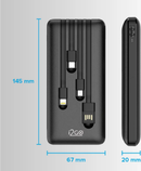 Carregador Portátil Power Bank i2GO 10.000mAh 4 em 1 com Cabos Acoplados