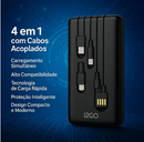 Carregador Portátil Power Bank i2GO 10.000mAh 4 em 1 com Cabos Acoplados