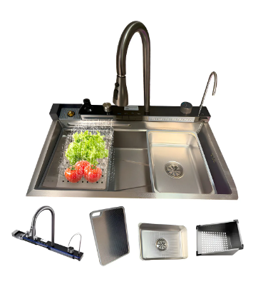 Cuba Gourmet Cascata com LED Inteligente – Inox 304 Premium DOMUM