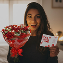 Buquê de Rosas Vermelhas com Luzes LED e Cartão – Um Presente Que Fala ao Coração