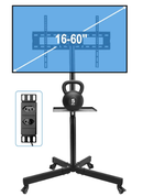 Suporte de Chão Pedestal Móvel para TV e Monitor – 16" a 60"