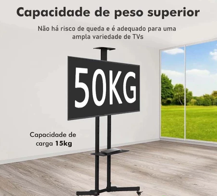 Suporte de Chão Pedestal Móvel para TV e Monitor – 16" a 60"