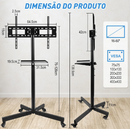Suporte de Chão Pedestal Móvel para TV e Monitor – 16" a 60"
