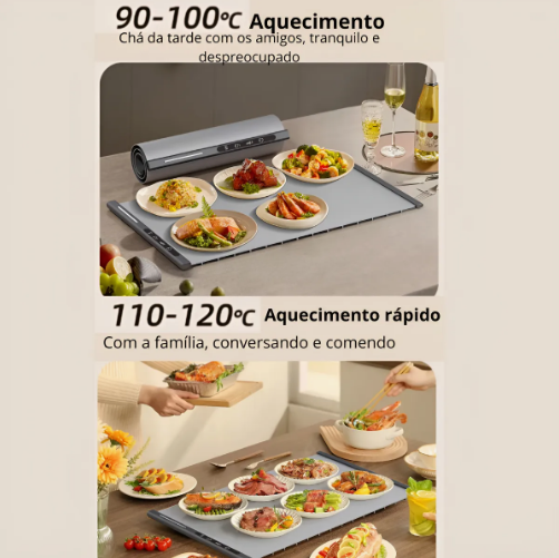Tapete Térmico de Silicone Dobrável – Sua Refeição Sempre Quentinha, com Tecnologia e Estilo