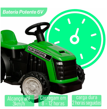 Mini Trator Elétrico Infantil com Reboque
