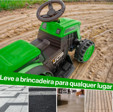 Mini Trator Elétrico Infantil com Reboque