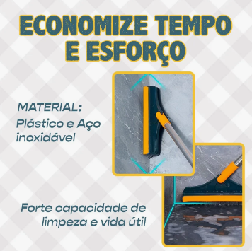 Vassoura Rodo Angular 2 em 1 Multiuso – Verde e Amarela