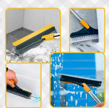 Vassoura Rodo Angular 2 em 1 Multiuso – Verde e Amarela