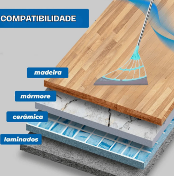 Mop Vassoura Rodo Mágico Multiuso Limpa Pelo , Pisos e Janelas