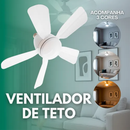 Ventilador de Teto E27 com Lâmpada LED Bivolt VT02 60w